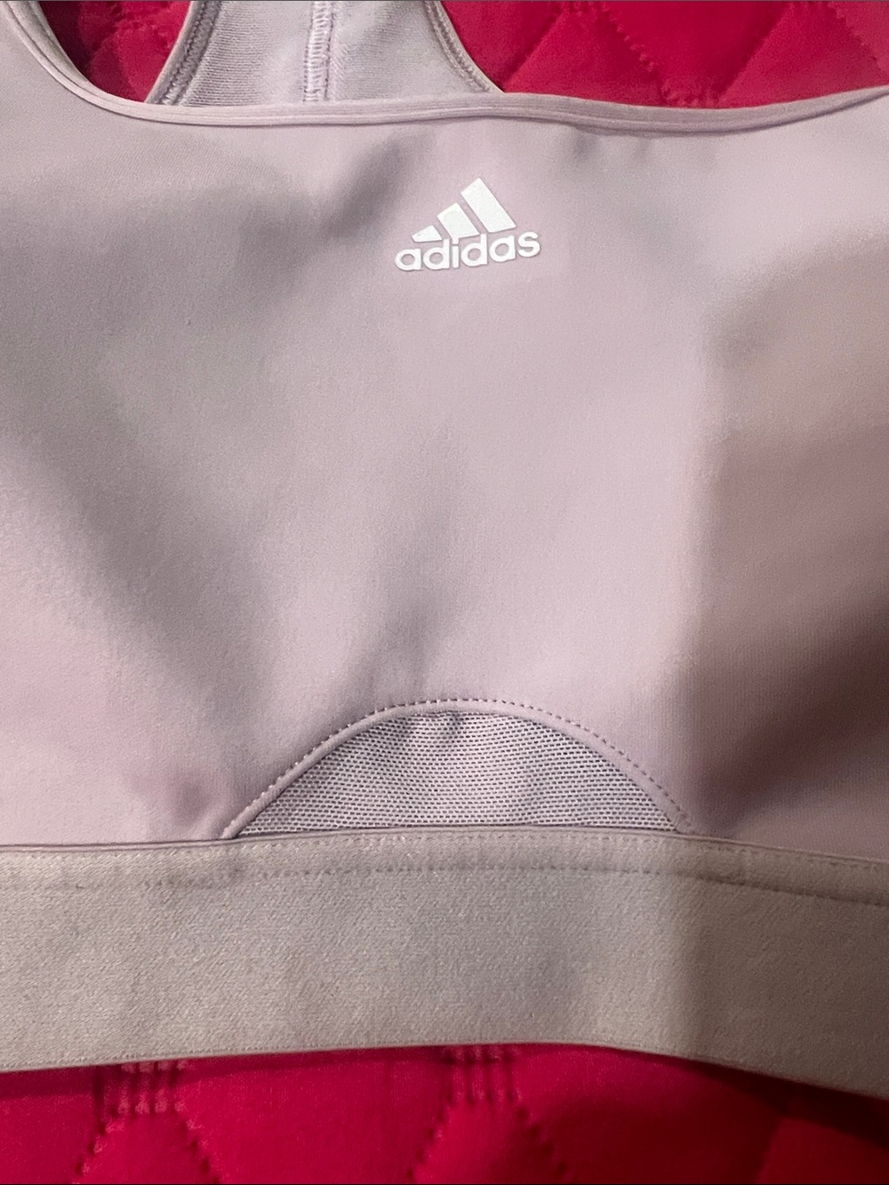 adidas Light Mauve Racerback Sports Bra with Wide Underband - Picture 5 of 12